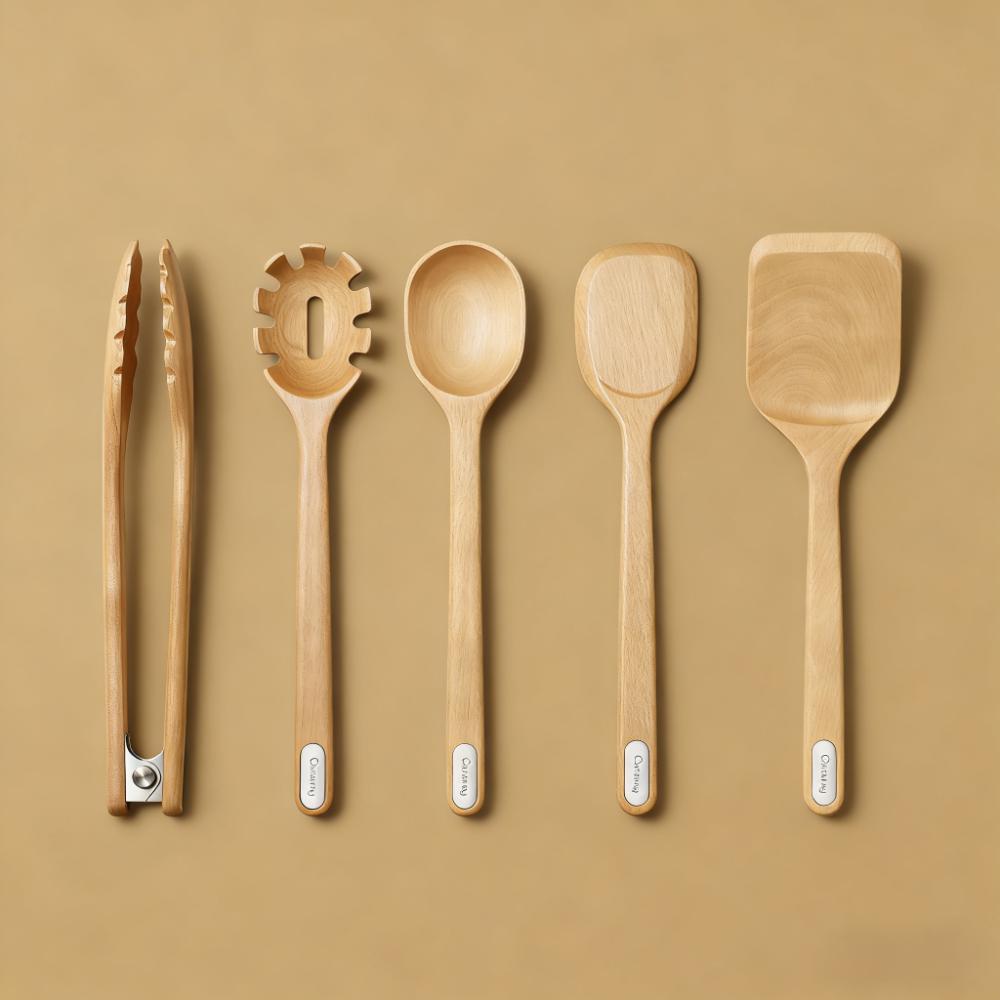 Birch Wood Utensil Collection 5-Piece Set with FSC Certification