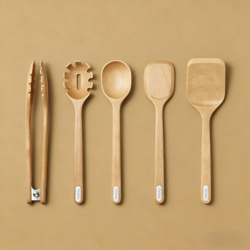 Birch Wood Utensil Collection 5-Piece Set with FSC Certification