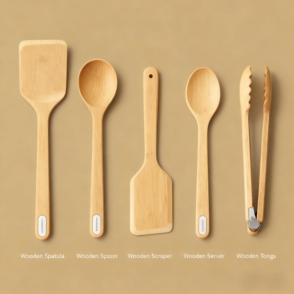 Birch Wood Utensil Collection 5-Piece Set with FSC Certification
