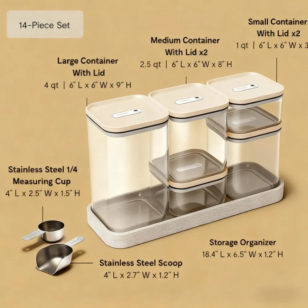 Airtight-Sealed Glass Container Set