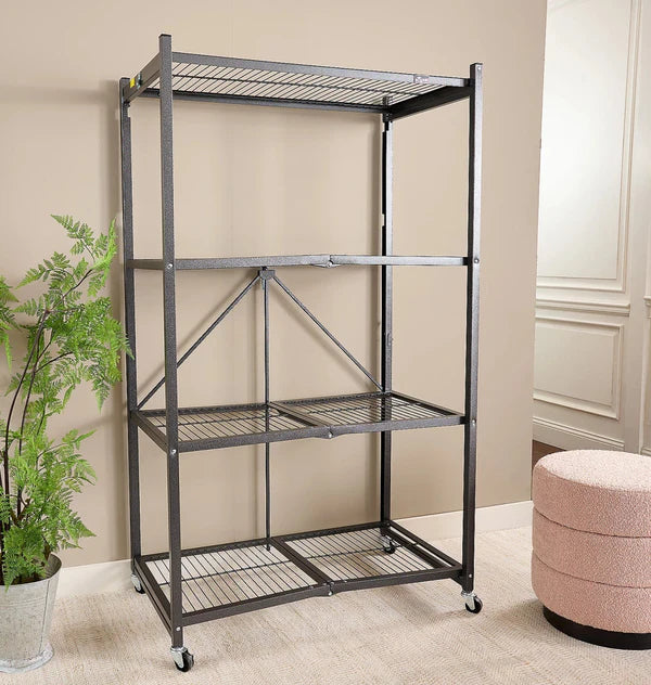 【🔥Direct Discount🔥】4-Tier Foldable Storage Shelves with Wheels(BUY 2 GET 2 FREE + FREE GIFT)