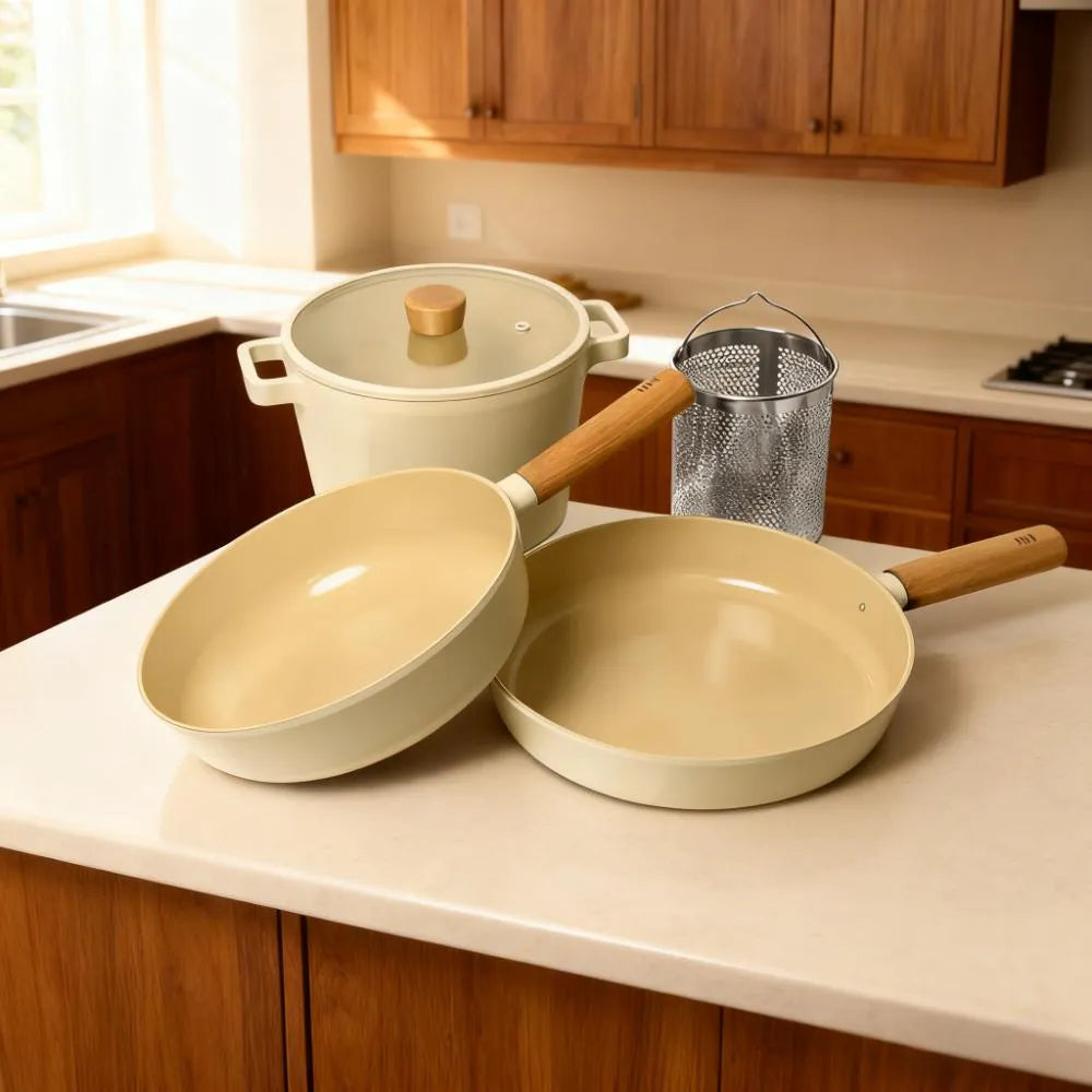 5-Piece Set Including 1 Pot & 2 Pans