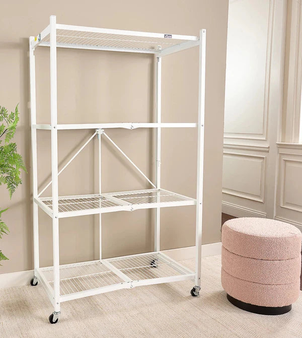 【🔥Direct Discount🔥】4-Tier Foldable Storage Shelves with Wheels(BUY 2 GET 2 FREE + FREE GIFT)