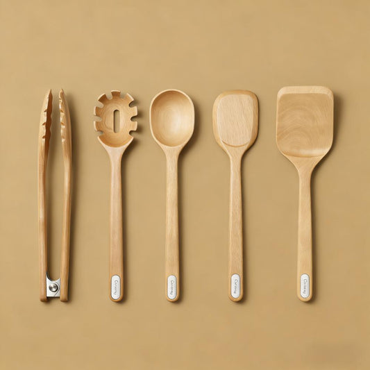 Birch Wood Utensil Collection 5-Piece Set with FSC Certification