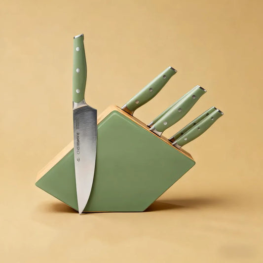 Knife Set - 7 Pieces, Green Color